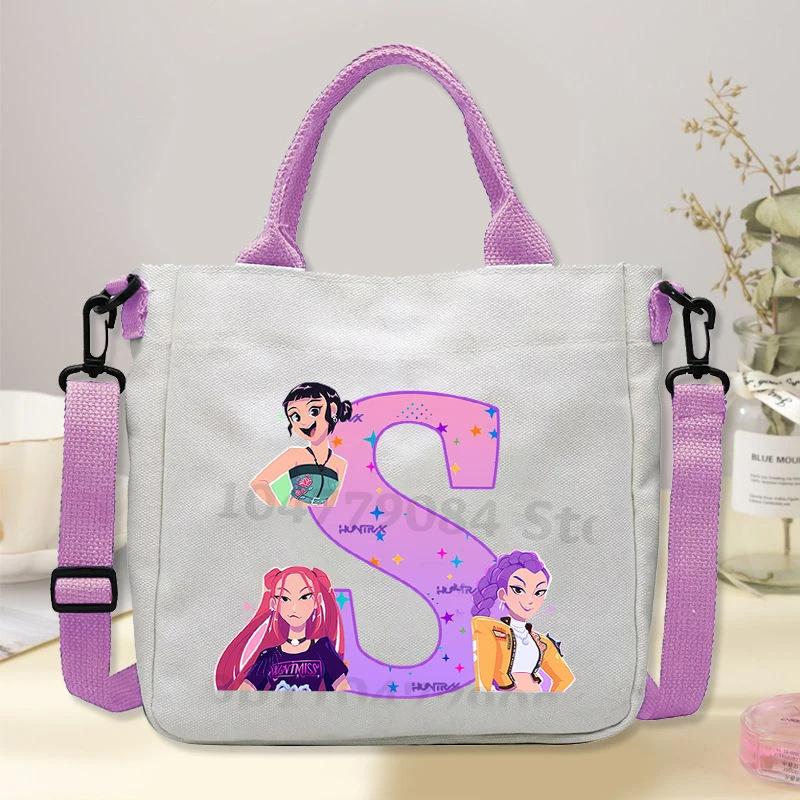 Anime Cartoon Printed Student Commuter Handbag Large Capacity Portable Casual Canvas Bag