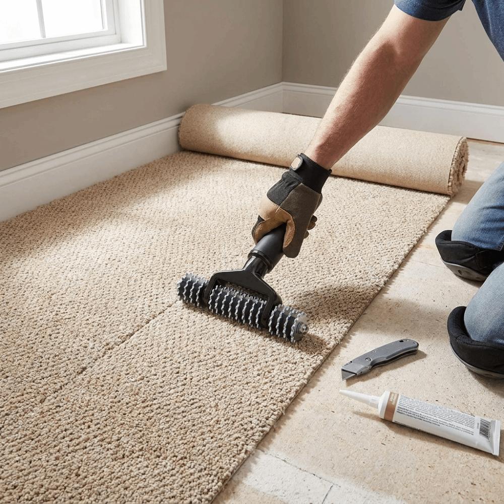Solid Metal Wheel Carpet Seam Roller Serrated Toothed Roller  DIY Home Carpet Laying