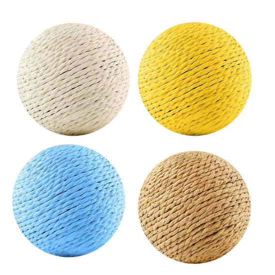 Faux Sisal Cat Ball Toy, 8CM Large Sisal Scratch Ball with Built-in Bell, Interactive Cat Play Toy, Bite-Resistant Cat Toy