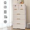 Versatile 6-Drawer Organizer Chest Food-Grade PP 66LBS Capacity Lockable Wheels Easy-Clean For Bedroom Closet