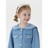 Mark Jenny Girls' Energetic Navy Collar Denim Jacket Baby Jacket 2026 Spring New Style 551510