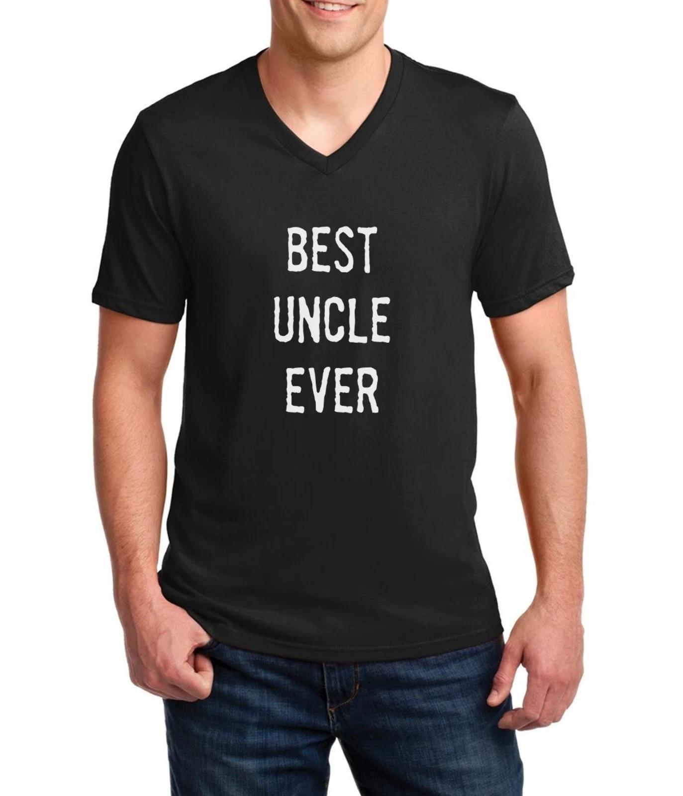 Mens V-neck Best Uncle Ever Shirt Funny Birthday Tee Saying Slogan T-Shirt Niece 3XL