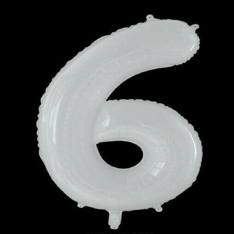 Large 40" White Giant Number Age Foil Balloons Helium Air Happy Birthday Party