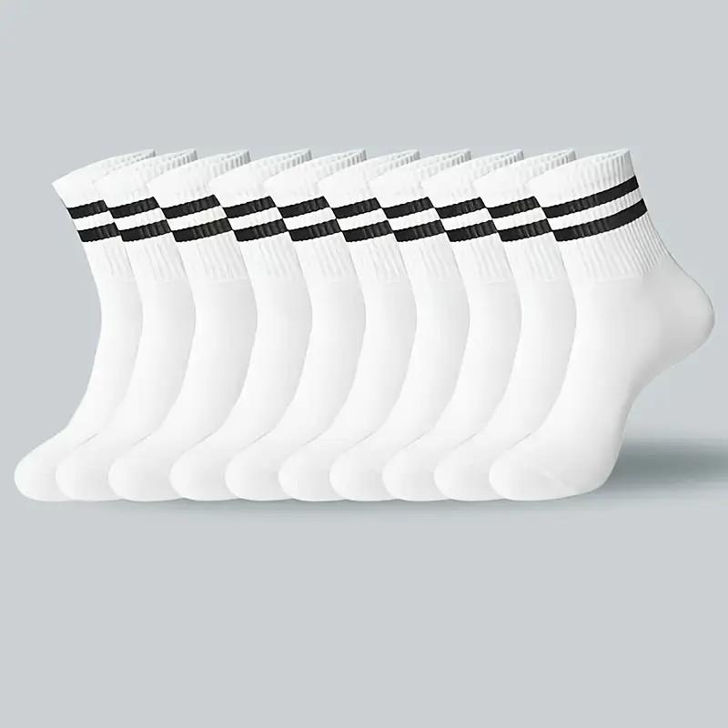 6/10/20 Pairs Men Women Striped Socks Fashion Color Soft Comfortable Sweat Absorbing Breathable Lovers Sports Style Casual Socks