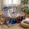 Jeweled Wolf Portrait Theme blanket Lightweight Warm Flannel Blanket Decorative Throw Blanket for Home Decoration