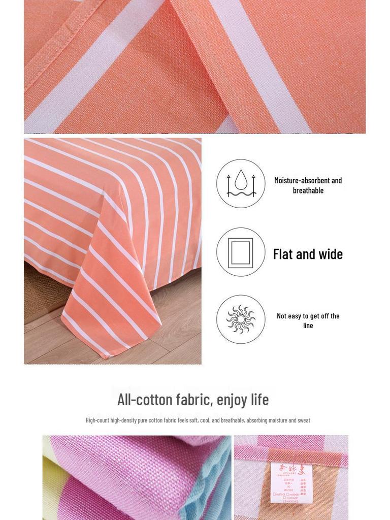 Slightly Flawed Vintage Coarse Cotton Double Bed Sheet – Nostalgic, Cool Summer Single Sheet