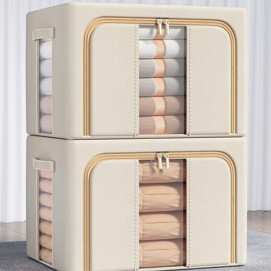 Waterproof Folding Oxford Cloth Storage Box with Steel Frame for Clothes, Quilts, and More