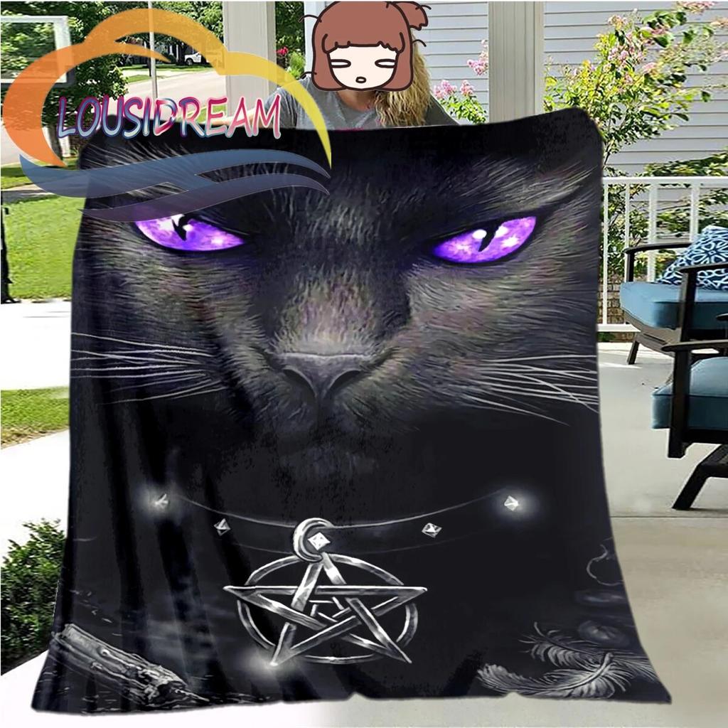 Fashion Pentagram Cat Blanket,Flannel Warm Soft Plush On The Sofa Bed  Suitable for Air Conditioning  Nap