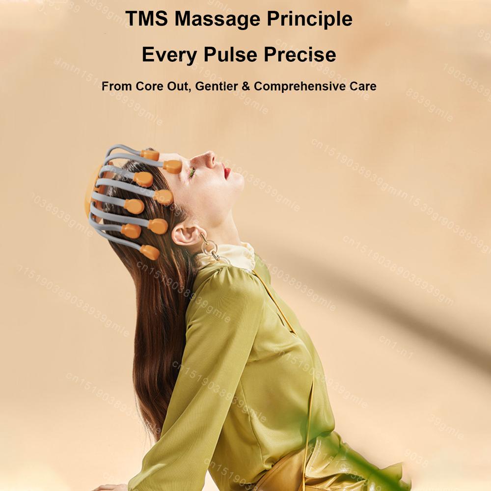 Electric Head Massager Octopus Massager Head Scratcher Stress Relief Therapeutic Head Scratcher Relief Hair Stimulation Massager