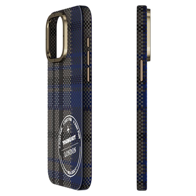 

YOUNGKIT For iPhone 15 Pro Max Case Compatible with MagSafe 600D Aramid Fiber Phone Case Blue