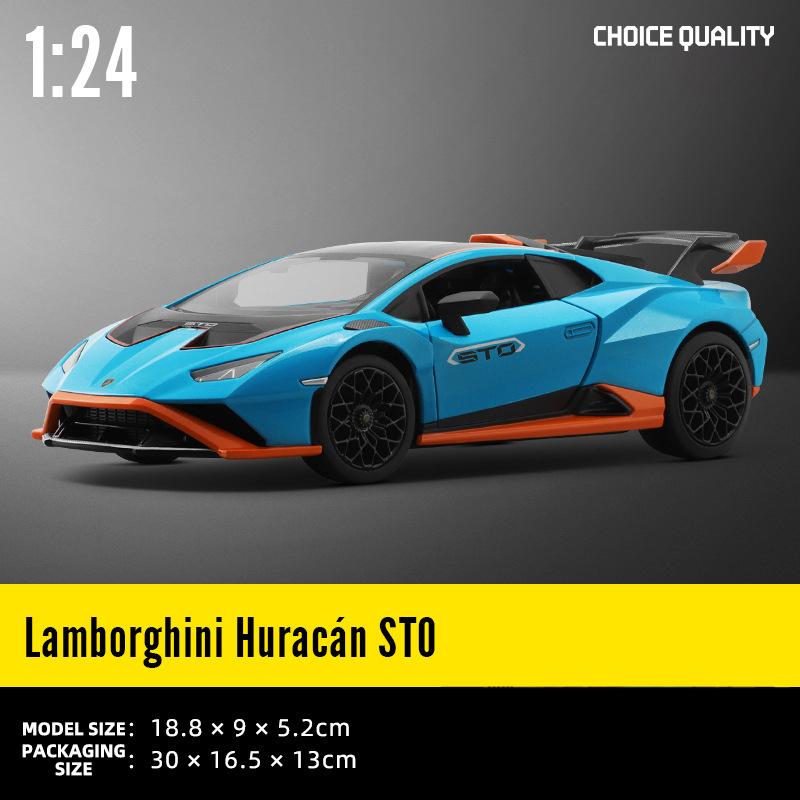 

1:24 Lamborghini Aventador SVJ 63 Huracan STO Суперкар Металева Лита Модель Автомобіля Звук і Світло Колекційна Хобі Подарунки на День Народження