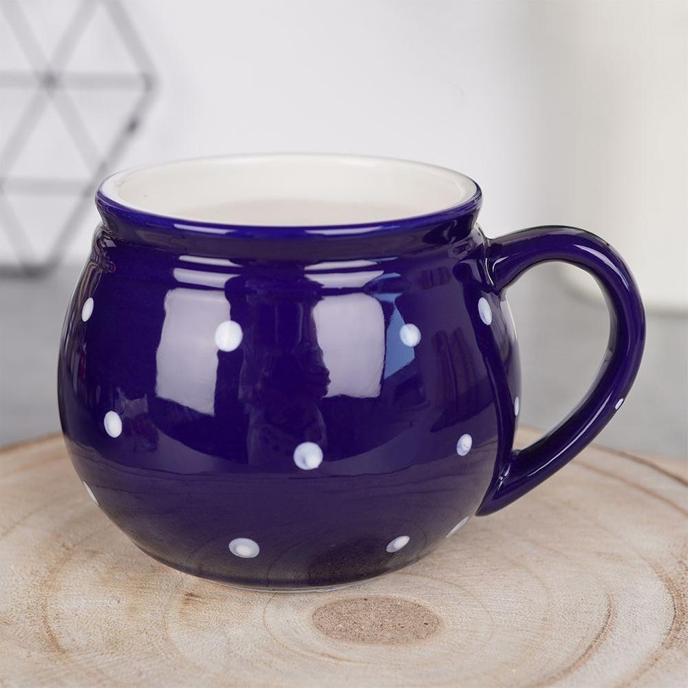 Small Ceramic Mug Orion Blue Polka Dot 200ml
