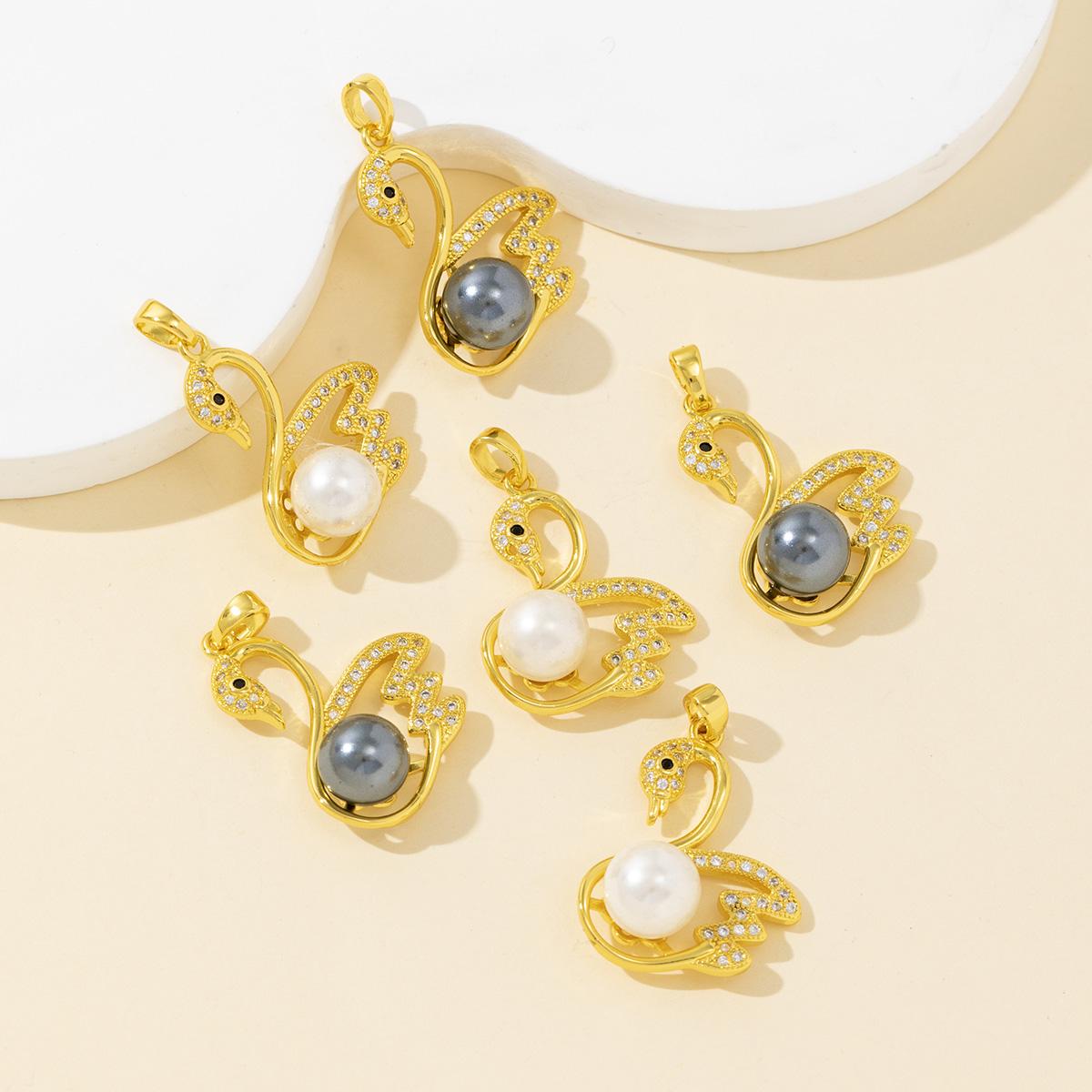 

Necklace Pendant Natural Shell Beads Swan-Shaped Small Pendant 29x20mm For Jewelry Making DIY Necklace Bracelet Earrings Accessory 29x20mm чорний