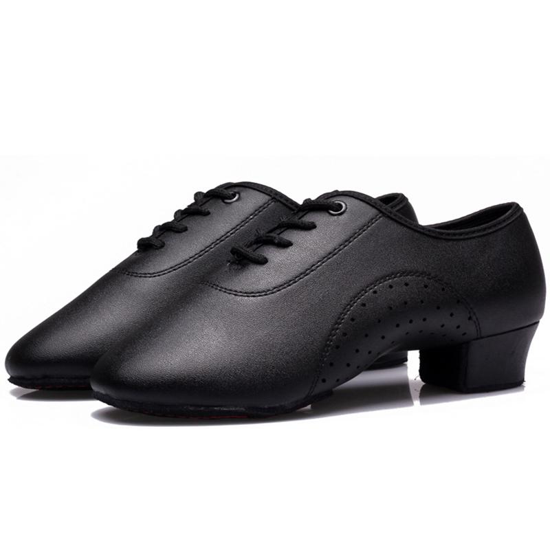Latin Dance Shoes Leather Men Modern Ballroom International Dance Square Male Dancing Shoe Soft Sole Sneakers Boy Child