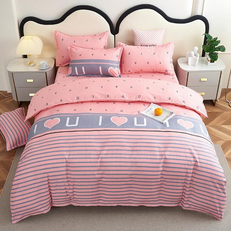 Flannel Plant Fiber Bedding Set Duvet Cover Sheet Pillowcase Student Dorm Single Double