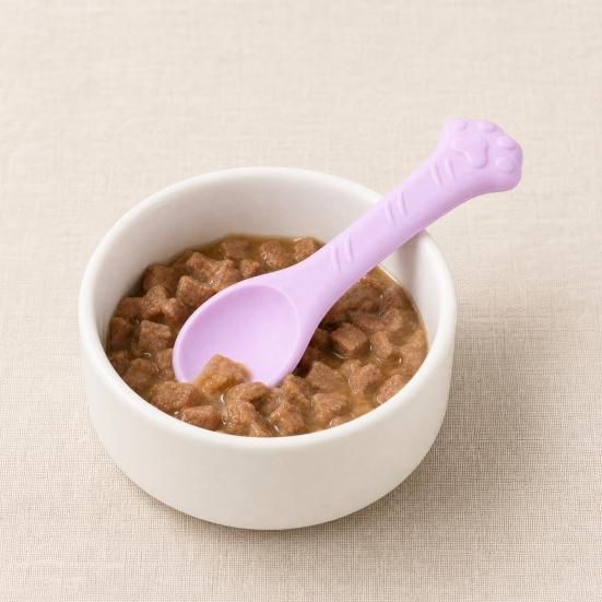 Baizihuahu Silicone Cat Feeding Spoon, Treat Scoop for Wet Food, Non-Slip Paw Handle Pet Food Mixing Supplies