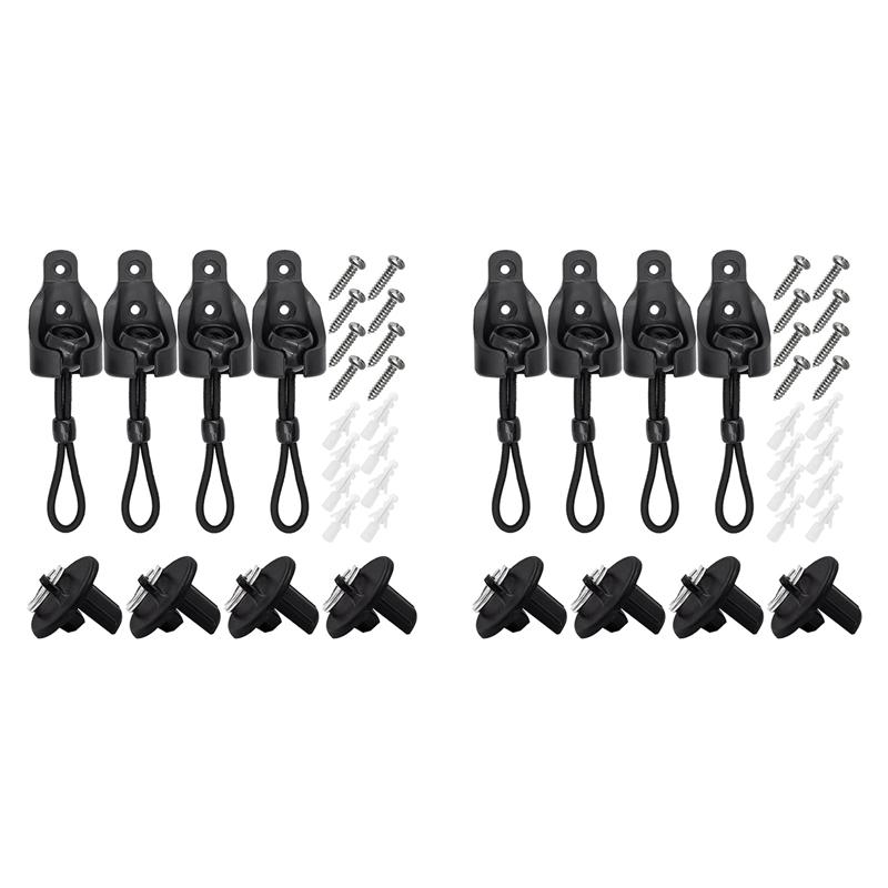 

ABWR-Replacement Parts Roller Shade Hardware Bungee Kit And End Cap Shade Tie Downs For Outdoor Roller Shade Sunshade 8Pack чорний