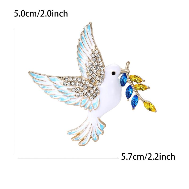 Pigeon Brooch Fashion Accessory Women Bird Wing Brooch Pin Sparkling Rhinestone Pigeon Corsage Retro Style Clothing Accessories