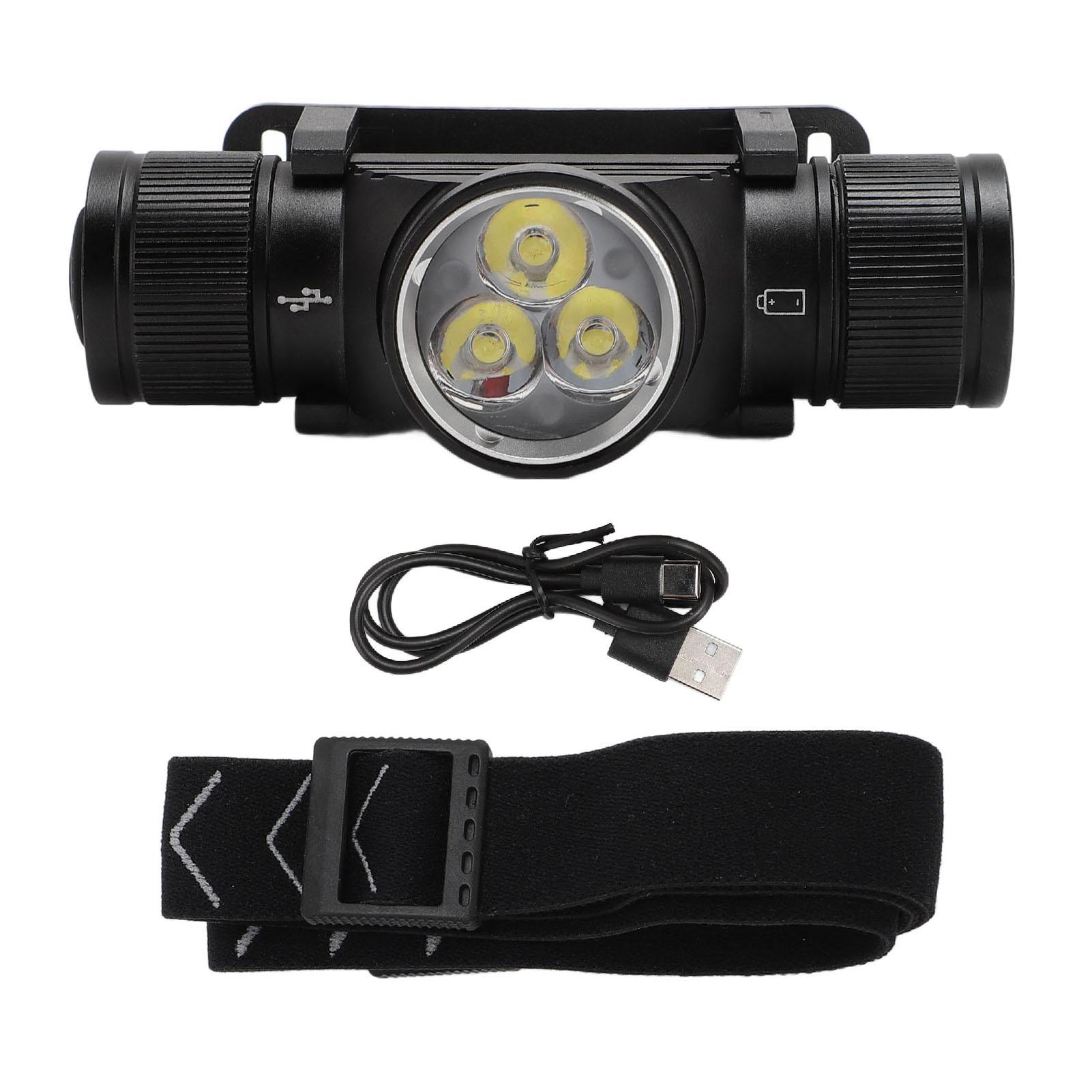 

Rechargeable Headlamp IP66 Waterproof Angle Adjustable Aluminum Alloy Lightweight Head Lamp for