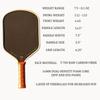 Rakieta do Pickleballa Bread and Butter Loco 16mm Pianka o Podwójnej Gęstości Rdzeń Hybrydowy Wydłużony Włókno Węglowe CFC T700 Surowe Włókno Węglowe Rakieta do Pickleballa