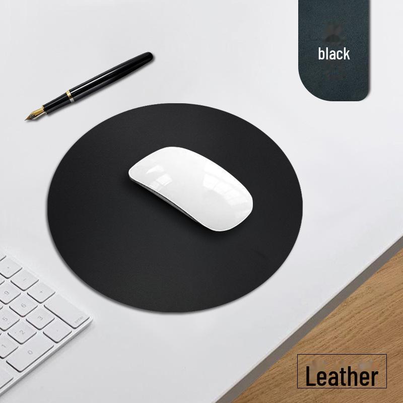 High-Quality White PU Leather Mouse Pad: Dirt-Resistant, Printable, and Round Design