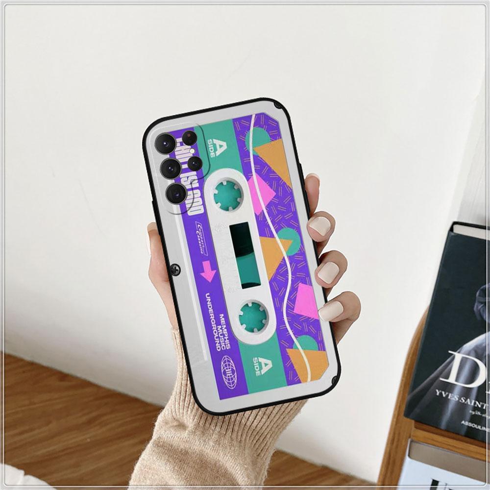 Magnetic Radio tape Cassette Phone Case For Samsung Galaxy S24 Case S22 S21 S20 S23 Ultra Fe S10 S9 S8 Plus 4G 5G Silicone Cover