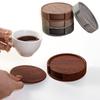 6 Descansos de Copo de Couro com Grão de Madeira, Sousplats, Almofadas para Xícaras de Chá e Café, Suporte Isolado para Balcão de Bar Doméstico, Antiaderente