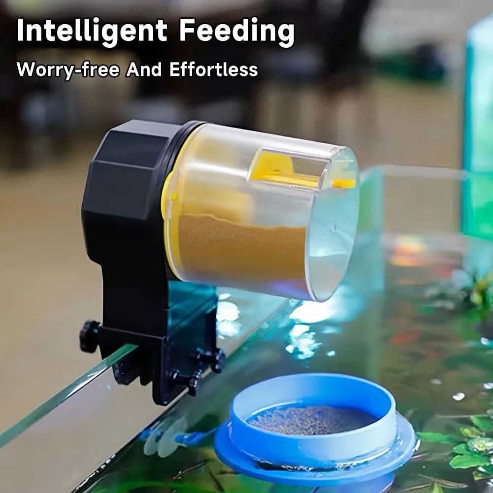 Smart Timer Fish Tank Automatic Fish Tank Feeder Large Capacity Transparent Feeder Food Dispenser Fish Feeding Artifact