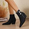 Fashion Autumn New Comfortable Pointed Toe Side Zipper Women's Boots Fashionable Versatile Thick Heel High-heeled Women's Boots 457