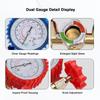 AC Manifold Gauge Set HVAC Refrigerant Charging Kit for R134a R22 R12 R502 Dual Gauge Automotive and Home AC Diagnostic Tool