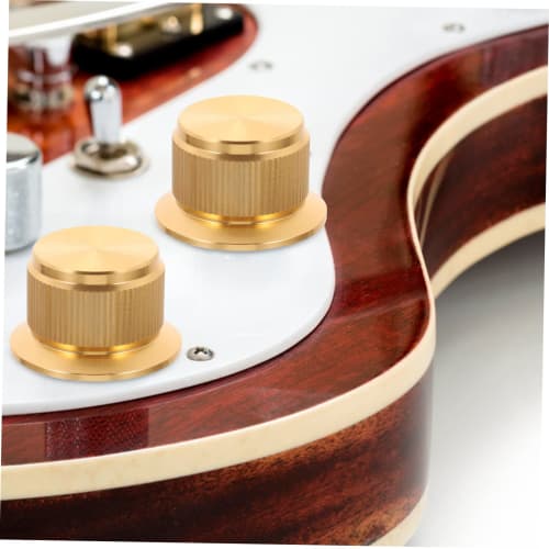 ERINGOGO Sound Knob, Control Volume Amplifier Knob, Bass Knob, Universal Bass Knob, Guitar Tuner, Earphone Knob, Electric Guitar Knob, Wired, Golden A