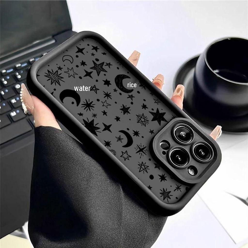 New Groove Stars & Moon Black Protective Case for iPhone 14/15/16/17 Pro Max