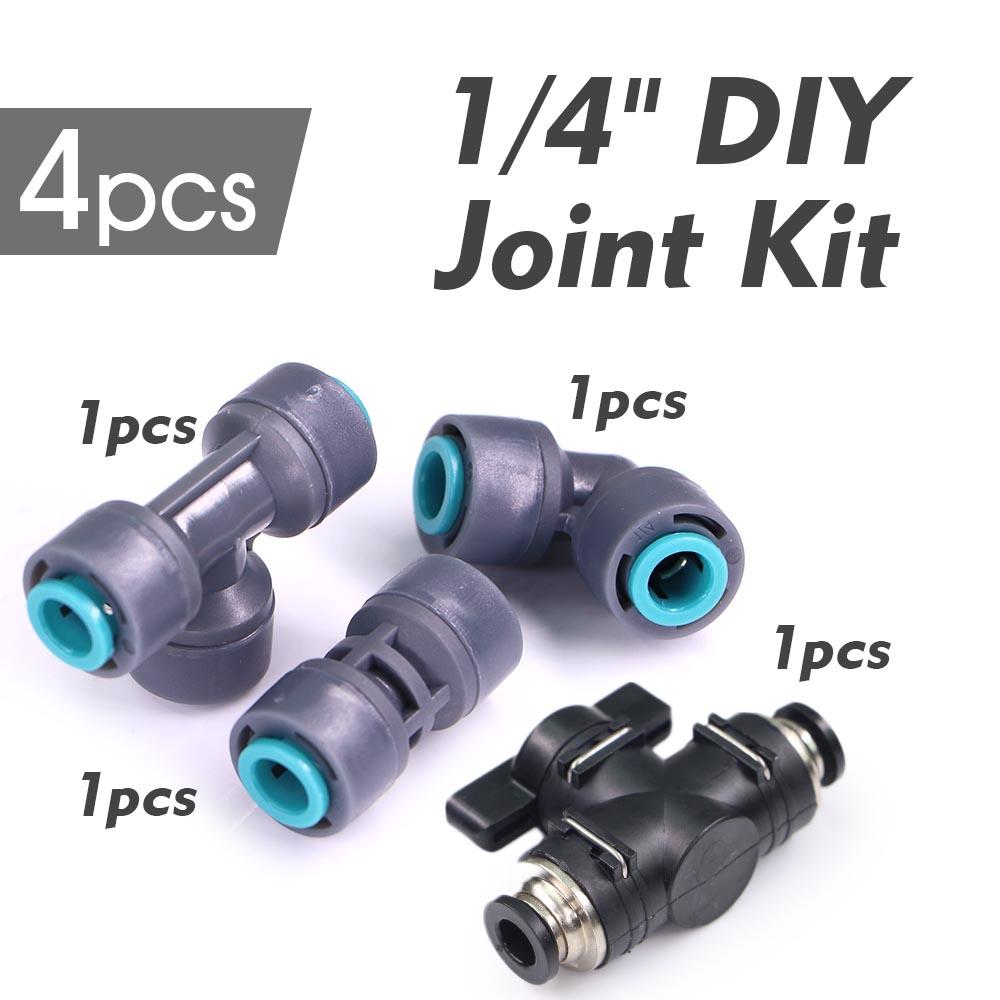 1/4″ 4/6mm 60W Self-priming Pump Misting Cooling System 0.6mm Atomizer Sprayer Slip Lock Nozzle Joint Outdoor Garden Irrigation