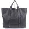 Great Tote Bag Rockstud Large Black Leather Mens Used