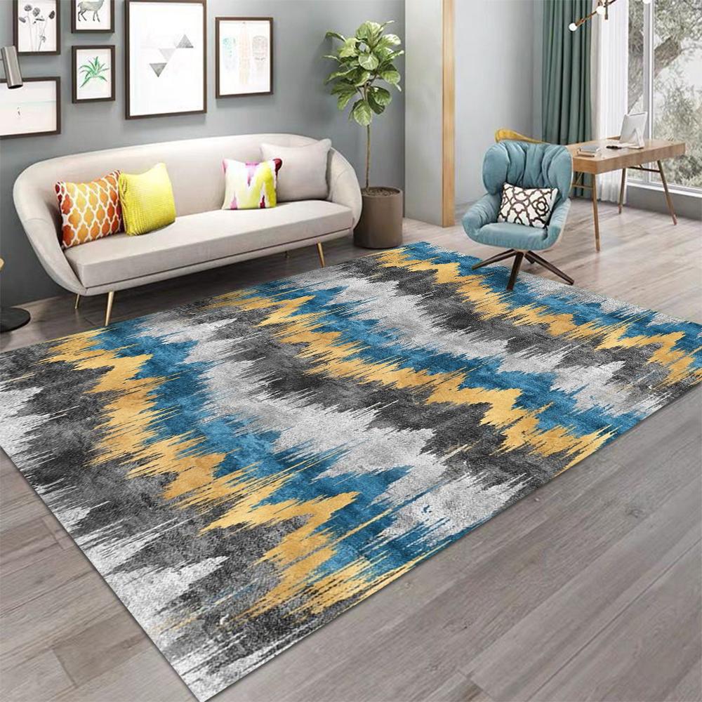 Koberec s pruhovaným potiskem do obývacího pokoje, pratelný podlahový koberec do salonku, velkoplošný protiskluzový koberec, dekorace do pokoje pro teenagery, chlapce a dívky