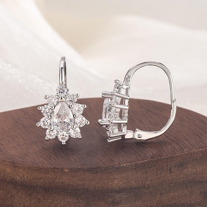 Xiaomi 925 Sterling Silver Earrings For Women Trendy Geometric Flower Zircon Earring Jewelry Prevent Allergy Party Gift Accessories