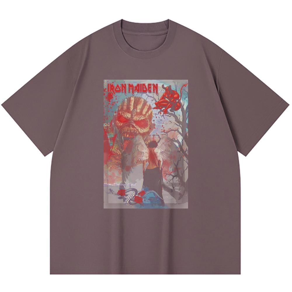 230 Gsm 100% Cotton Heavy Metal T-Shirt Rock Band Popular Music Print Unisex Heavy Cotton T Shirt