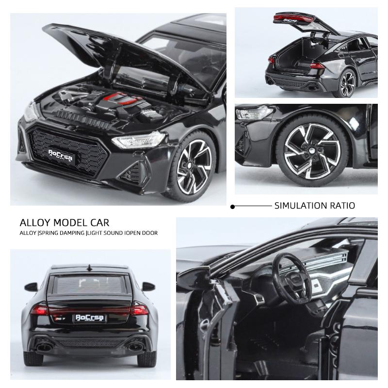 1:32-scale RS7 sports car model imitation alloy die cast real sound and light return sedan children's toy car birthday gift