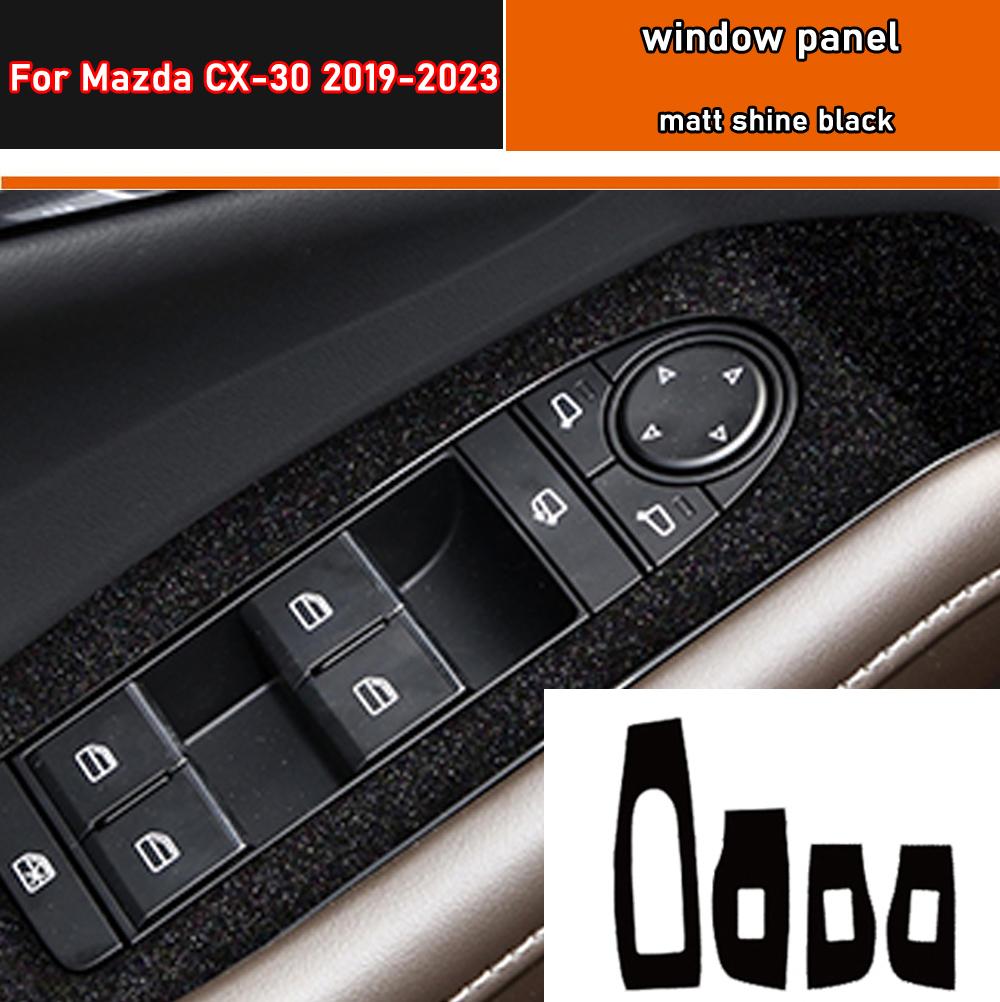 

Наклейка на салон автомобиля, защитная пленка для коробки передач для Mazda CX-30 2019-2025, наклейка на панель окна автомобиля из углеродного волокна черного цвета Right hand drive