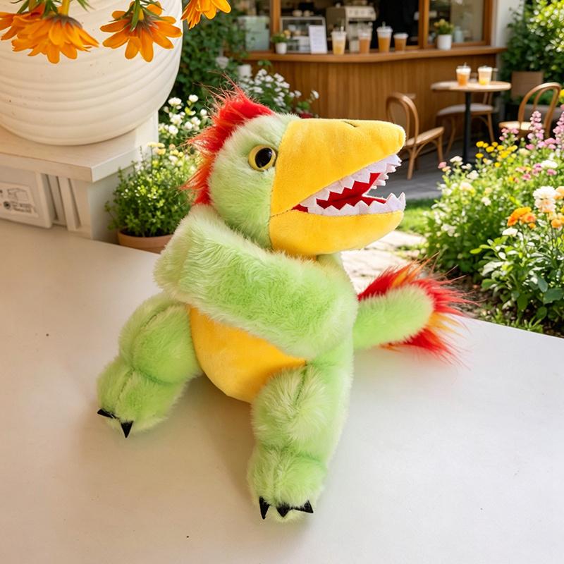 Cartoon-Dinosaurier-Thema Weiche Plüschtiere Entzückende Stofftiere Dino Begleiterpuppen Brüllen Geburtstagsfeier Geschenke Für Freunde 23cm