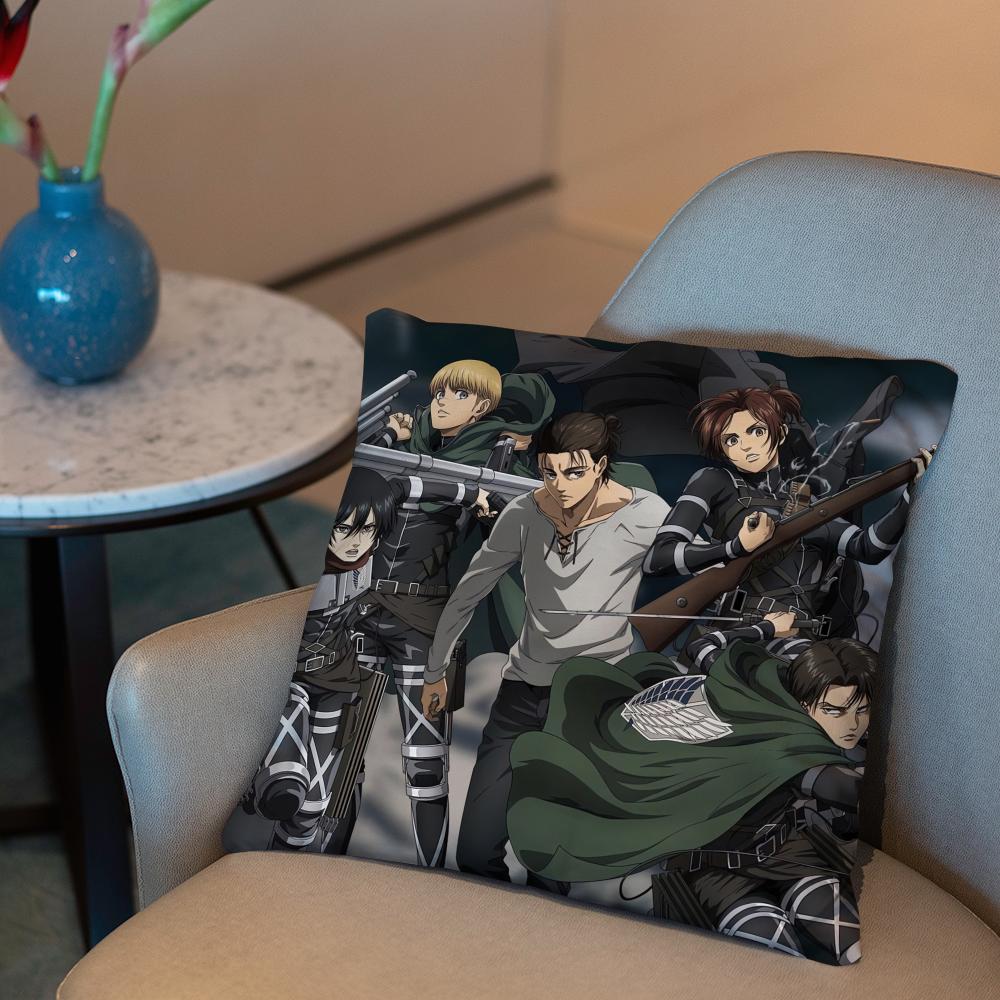 Levi Ackerman Attack On Titan Anime Cushion Cover 2-in-1 Reversible Plush Pillow Cover | Car/Sofa/Bed | Perfect Gift