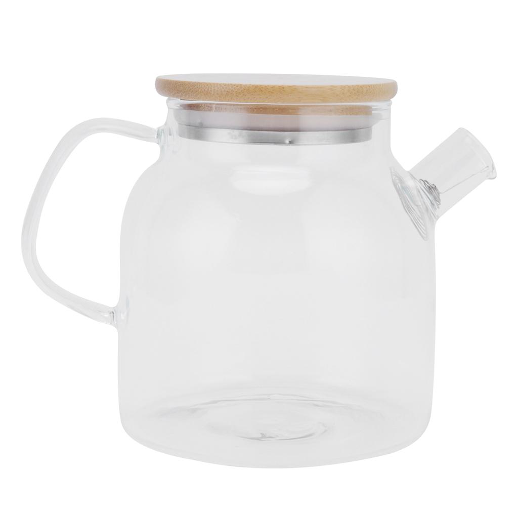 Transparent Glass Tea Pot 600ml Large Capacity Heat Resistant Water Kettle for Home Office Use