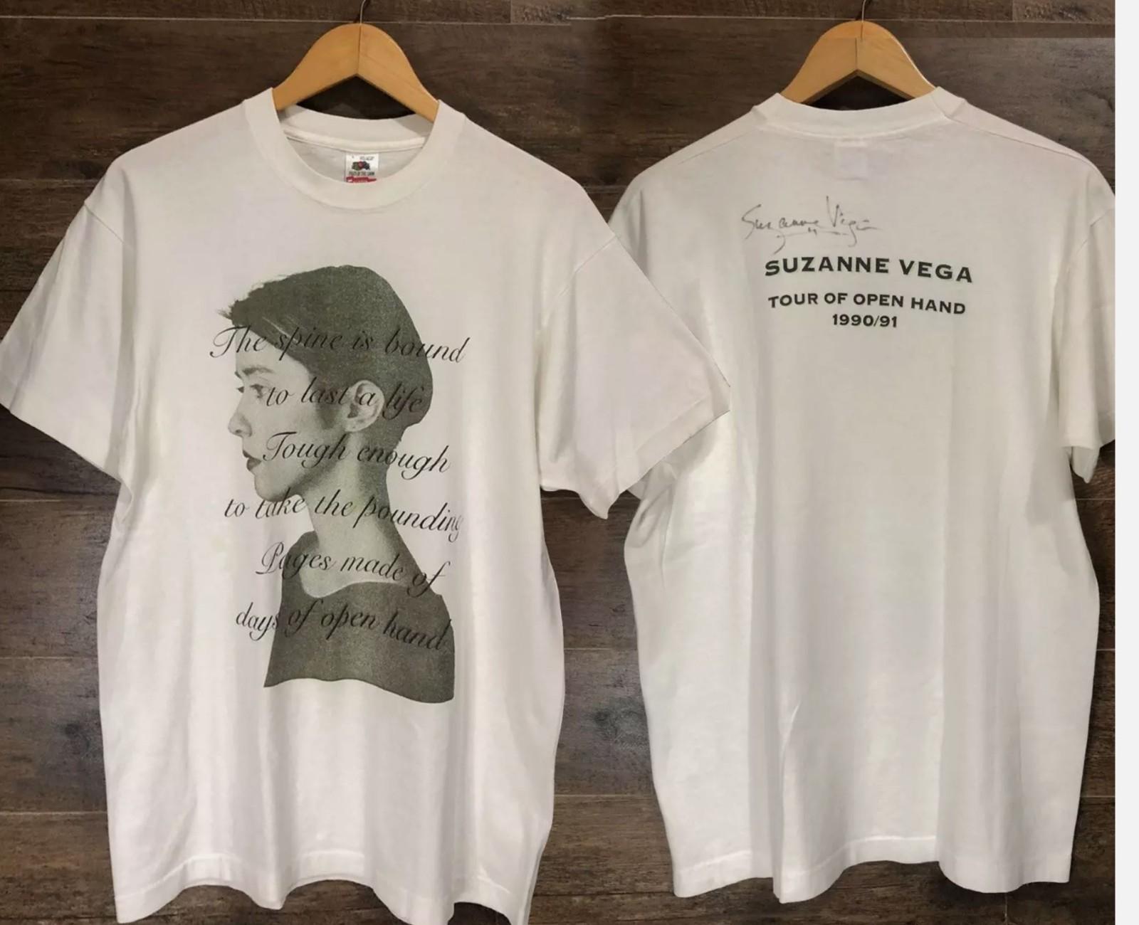 Vintage Suzanne Vega 90s Tour Of Open Hand Shirt Autographed reprint XXL