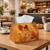 1pc Warm Lifestyle Illustration Tissue Box | Durable, Woman Group Cozy Candle Scene Suitable for Living Room Accent, Bedroom Decor, Encouragement Gift