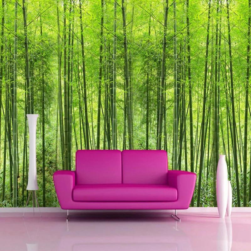 

Green Bamboo Wallpaper Forest Natural Landscape Photo Mural Living Room Study Room Backdrop Home Decor 3d Wallpaper 200 cm(W) x 140 cm(H)