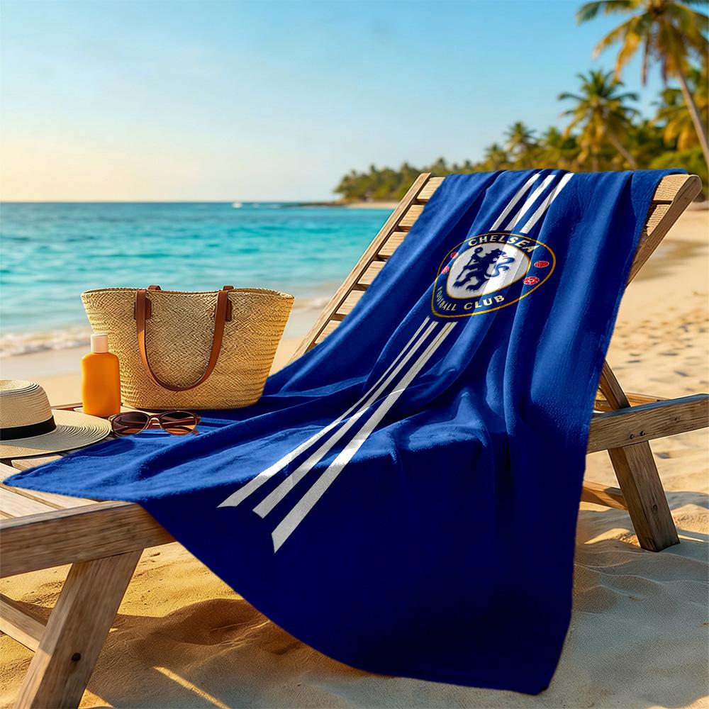 Asciugamano da Spiaggia Blu Chelsea Football Club Super Morbido Microfibra Tessuto Quickdry Confortevole Leggero Adatto per Nuoto, Palestra, Campeggio