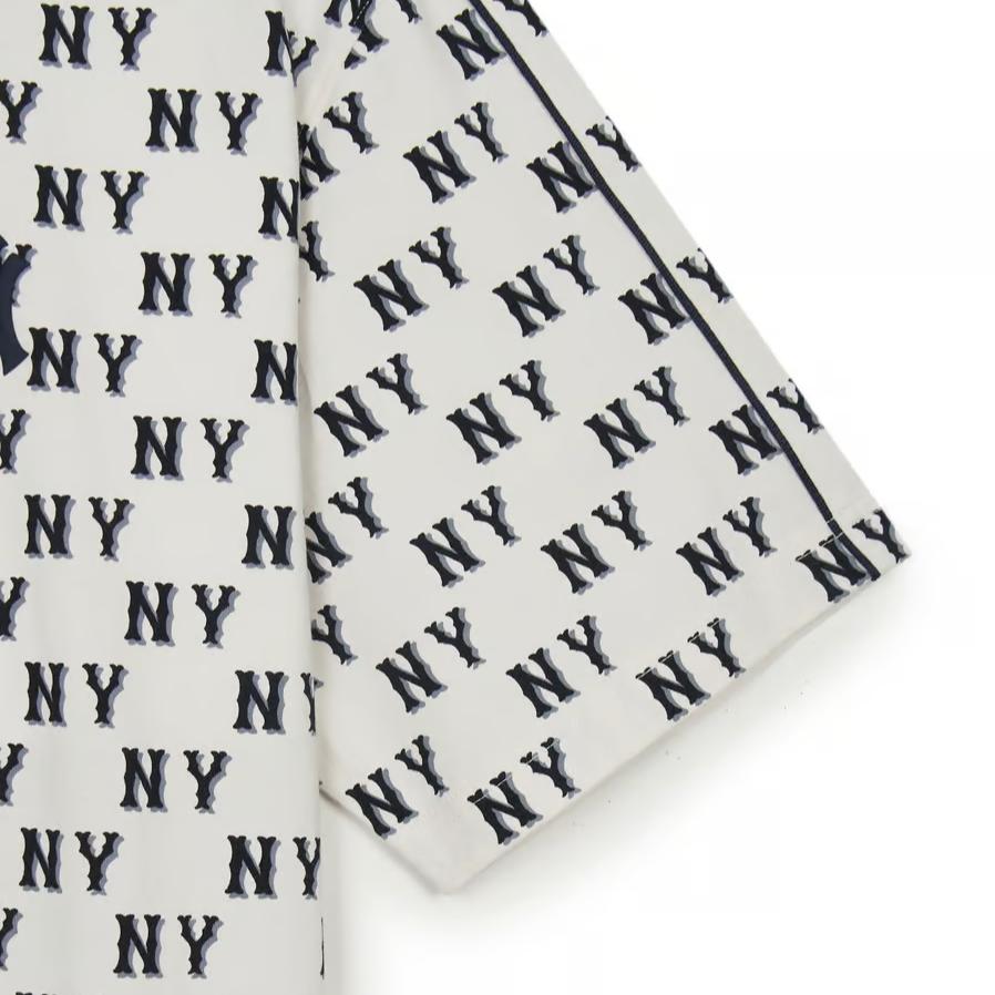 New MLB New York Yankees Overfit T Shirt Unisex Cream 3ATSM0553-50CRS