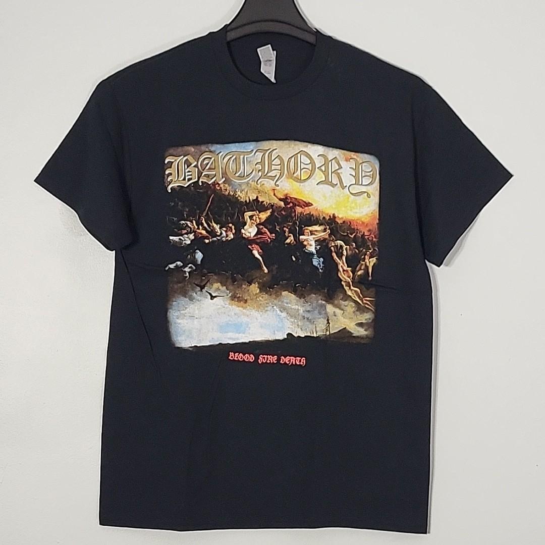 BATHORY Blood Fire Death M MEDIUM Official T-Shirt Black Mens Band Logo Unisex T-Shirt XL