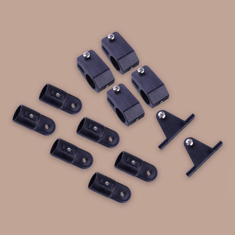 Black Nylon Marine Boat Nylon Eye End Jaw Slide Deck Hinge Fittings Set Fit For 1" 3 Bow Bimini Top