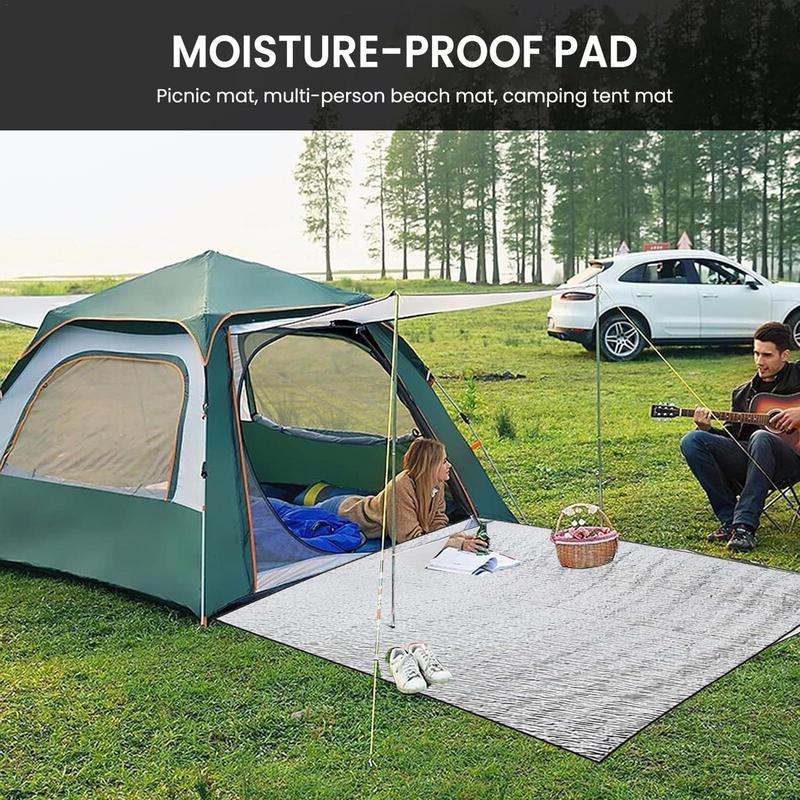 Camping Tent Mat 195x180cm Double-Sided Insulating Aluminum Foil Picnic Pad Foldable Outdoor Thermal Foil Mat Tent Floor Mat